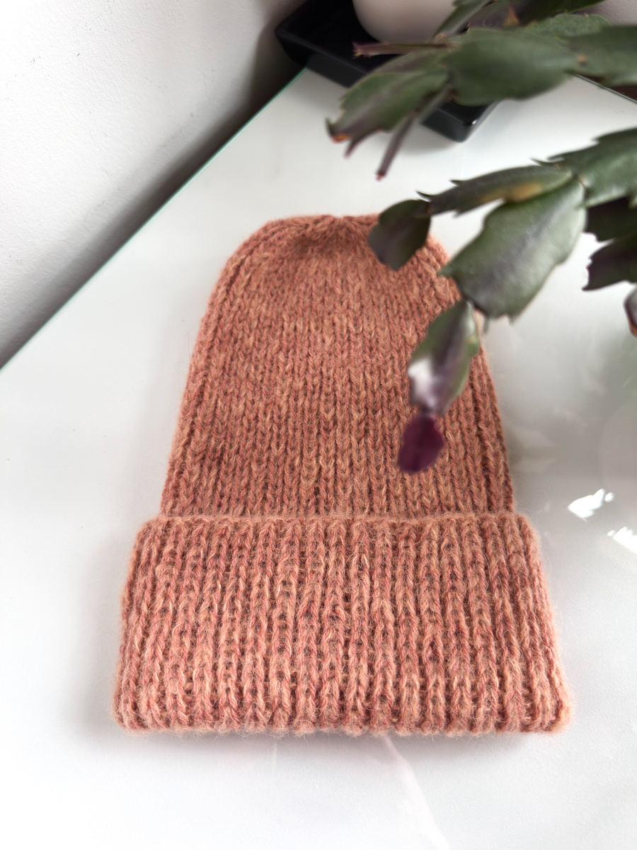 MORGANA – ręcznie robiona czapka damska alpaka z jedwabiem 9026/37 Blush