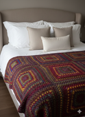 Koc wełniany Granny Square 140x180 cm – Jesienna mozaika 8108