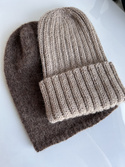 Ręcznie robiona Czapka wywijana LAURIN 100% Alpaka 2020 Jasny