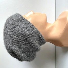 CHMURKA – czapka beanie z alpaki damska 04 średni szary