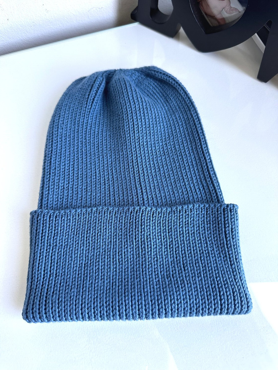 VARELLA – czapka beanie z wełny merino 100% baby merino 42 Petrol zimowa