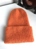 AUREA – ręcznie robiona czapka beanie baby merino + moher i jedwab damska/dziecięca 36/49 Pomarańczowy