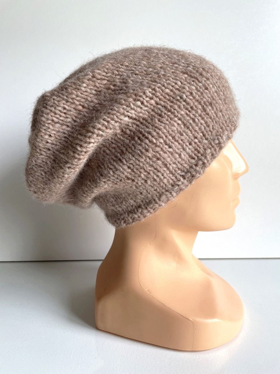 CHMURKA Handgemachte Beanie-Mütze aus Alpaka 34 Różowy Marmur