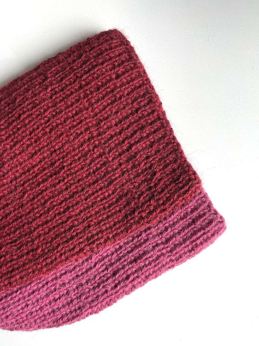 KIARA – czapka z alpaki 100% beanie bez wywinięcia 3650 bordowy zimowa damska/męska