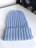 HELLI – czapka merino wywijana 100% baby merino 11 Błękitny Stalowy unisex zimowa