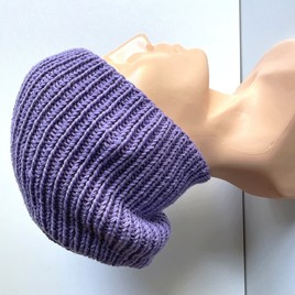 NANA – czapka beanie z wełny baby merino 14 fioletowy zimowa
