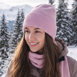 VARELLA Mütze aus Baby-Merinowolle 54 Pudriges Rosa