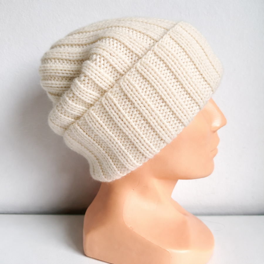 Wywijana czapka kaszmirowa 100% kaszmir 599 Panna