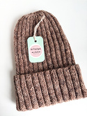 NELLI Unisex Turn-Up Merino Wool Beanie 30 Prażony Migdał