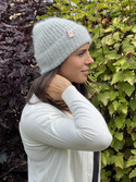 AUREA – ręcznie robiona czapka beanie baby merino + moher i jedwab damska dziecięca 22/44 Jasny Szary
