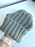 HELLI Turn-Up Beanie 100% Baby Merino Wool 50 Zielona Szałwia