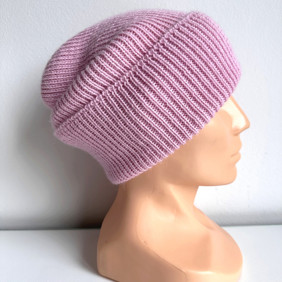 HELEN – czapka z 100% alpaki wywijana 3140 jasny róż