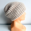 MORGANA – czapka damska handmade alpaka + jedwab 9036/40 Marcepan