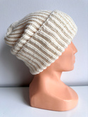 BRIOSZKA – czapka damska beanie z wełny merino 01 Ecru
