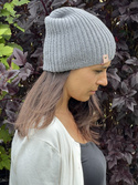 NANA – ręcznie robiona czapka beanie z wełny baby merino 19 szary jesienno-zimowa