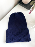 NANA Beanie-Mütze mit Umschlag aus Baby-Merinowolle 13 Navy