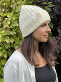 Wywijana czapka merino HELLI 100% Baby Merino 02 Ecru