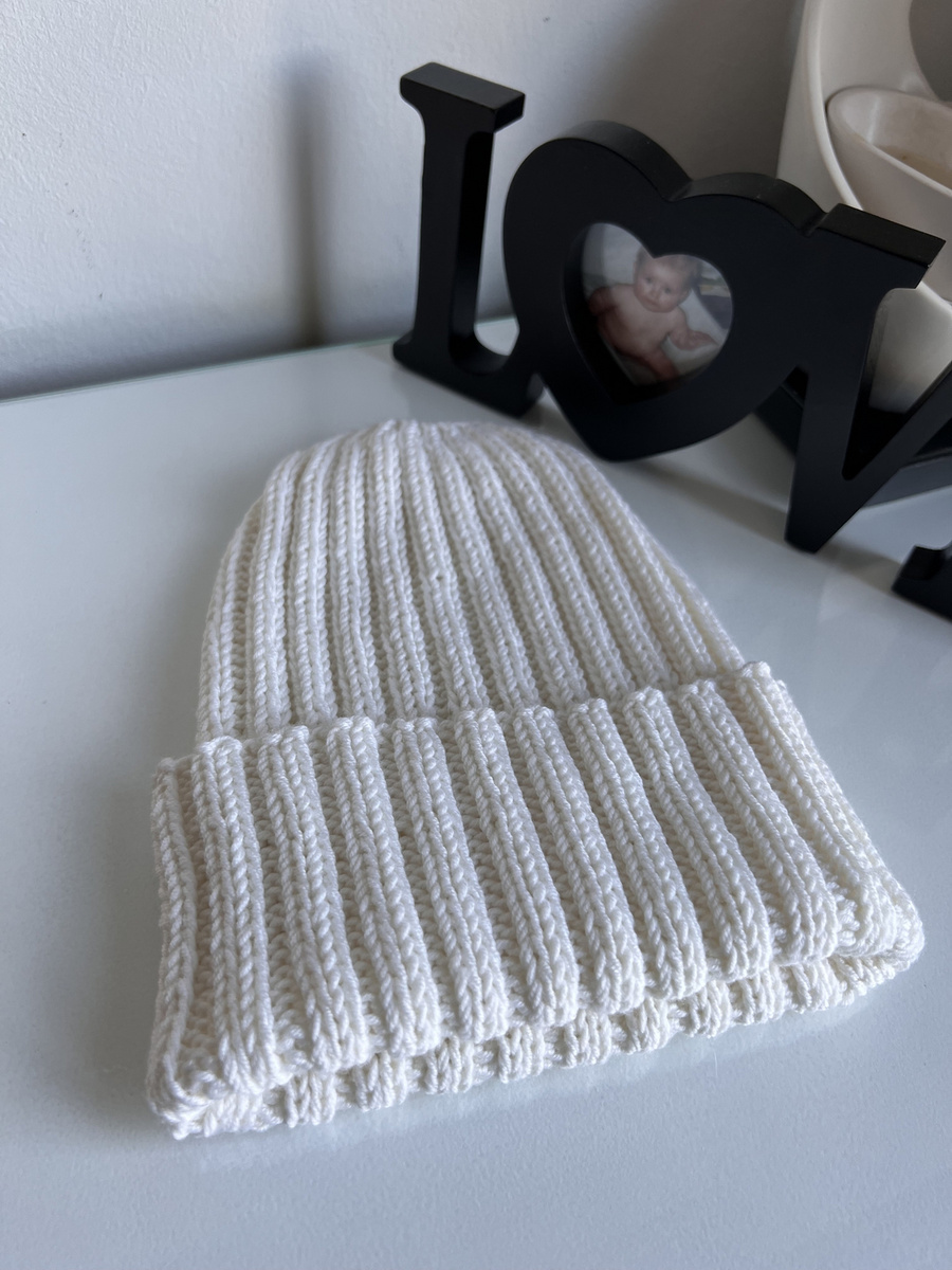 HELLI Turn-Up Beanie 100% Baby Merino Wool 01 White
