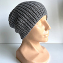 NANA – ręcznie robiona czapka beanie z wełny baby merino 19 szary jesienno-zimowa