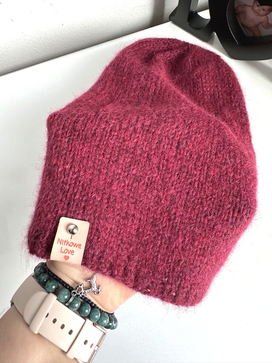 CHMURKA Alpaca Beanie 07 Rubinowy
