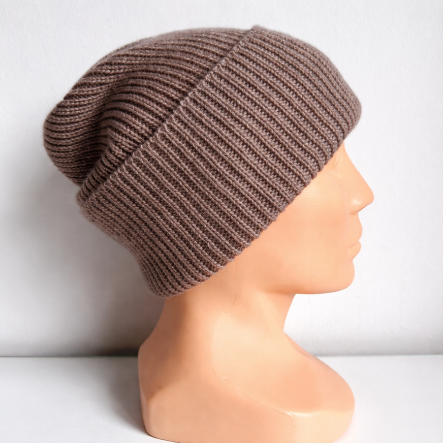 Wywijana czapka kaszmirowa 2.0 100% kaszmir 622 Corteccia