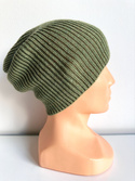 VARELLA – czapka z wełny merino beanie 38 Oliwka, cienka przejściowa