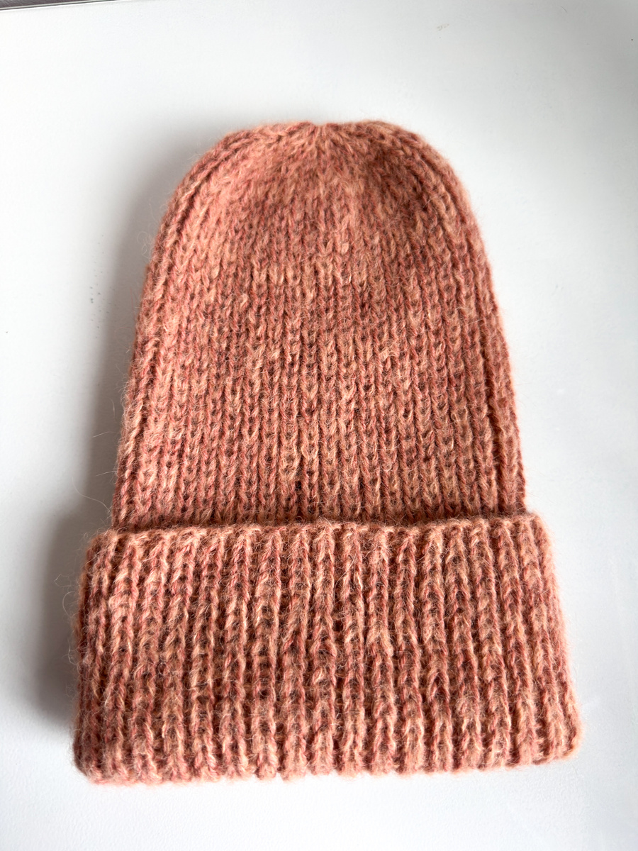 MORGANA – ręcznie robiona czapka damska alpaka z jedwabiem 9026/37 Blush