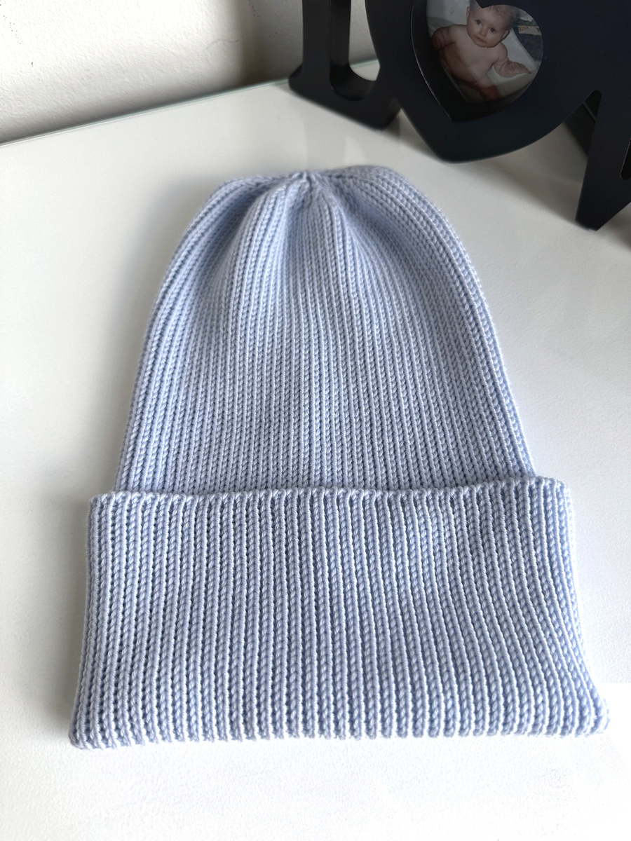 VARELLA – czapka merino wywijana 100% Baby Merino 53 Rosa niebieska