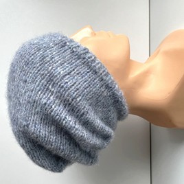CHMURKA – czapka beanie z alpaki damska 10 Mgła szary niebieski