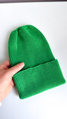 VARELLA – czapka beanie z wełny merino 31 jaskrawozielona