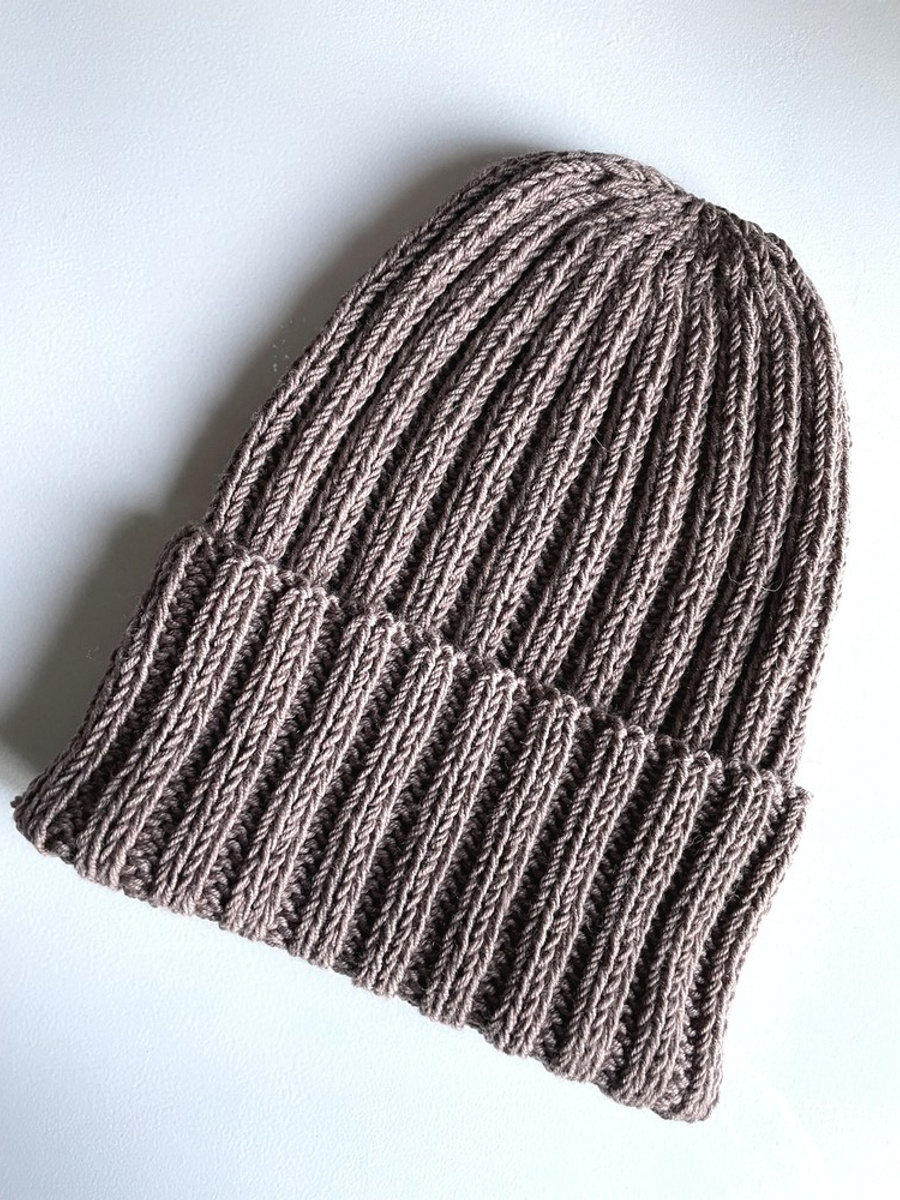 HELLI – czapka beanie wywijana z wełny baby merino 100% 17 beż, jesienno-zimowa, unisex