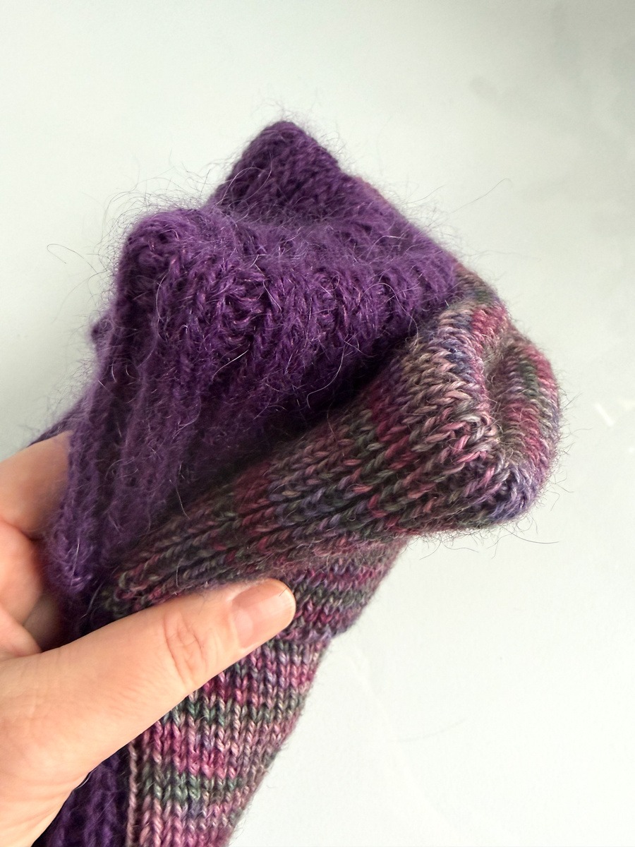 HELEN – czapka z 100% alpaki wywijana 073 fioletowy