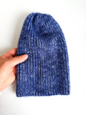 ALURA – ręcznie robiona ciepła czapka beanie merino + moher i jedwab damska 30 Prażony Migdał