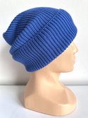 VARELLA Beanie-Mütze mit Umschlag 100% Baby-Merinowolle 33 leuchtend blau