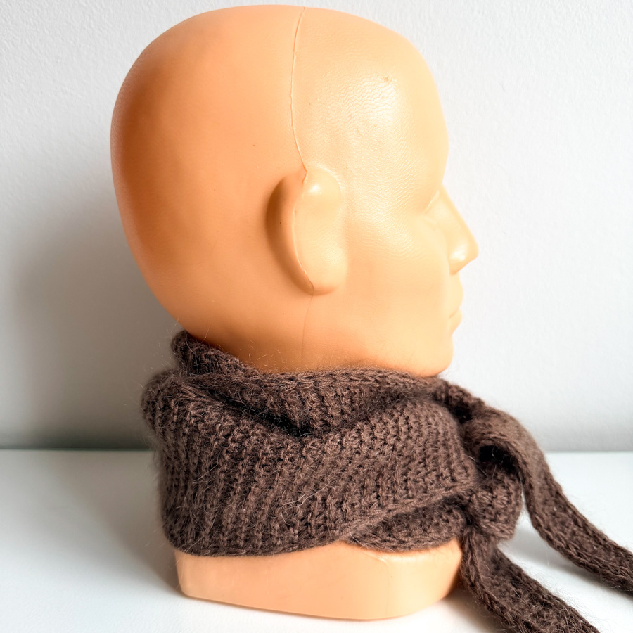 Słodki szalik, apaszka Baby Merino + moher i jedwab AUREA Nitkowe Love 62/15 średni brąz