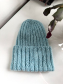 MARGARET Handmade Turn-Up Beanie Alpaca Mohair and Silk 2917/58 Turquoise