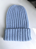 HELLI – czapka merino wywijana 100% baby merino 11 Błękitny Stalowy unisex zimowa