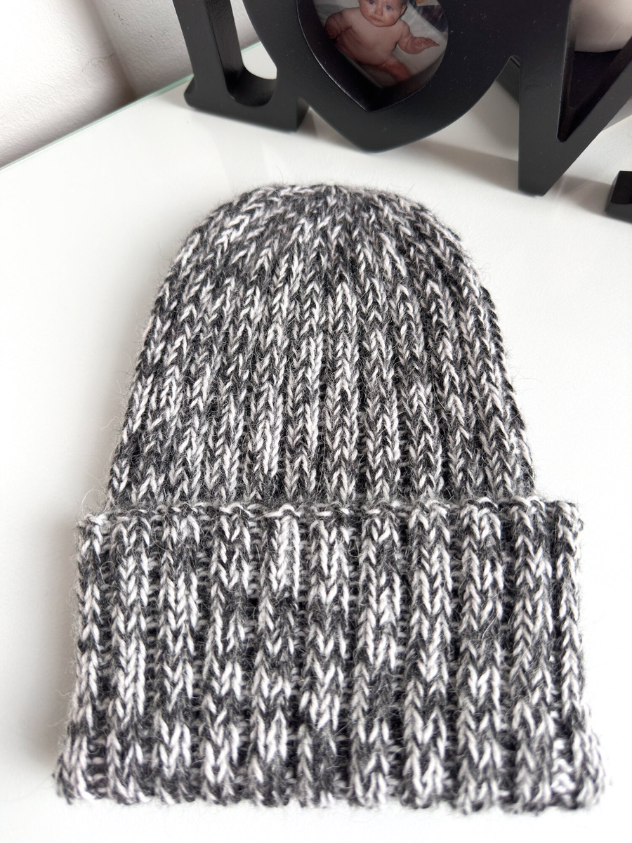 LAURIN – czapka z alpaki wywijana 100% alpaka 506/100 ciemny szary