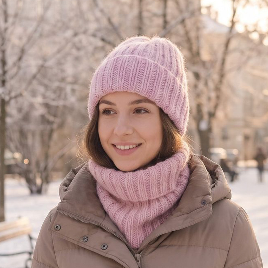 LAURIN Turn-Up Alpaca Beanie 3140 Light Pink
