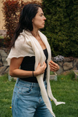 MORGANA Symmetrical alpaca and silk shawl 01 Ecru