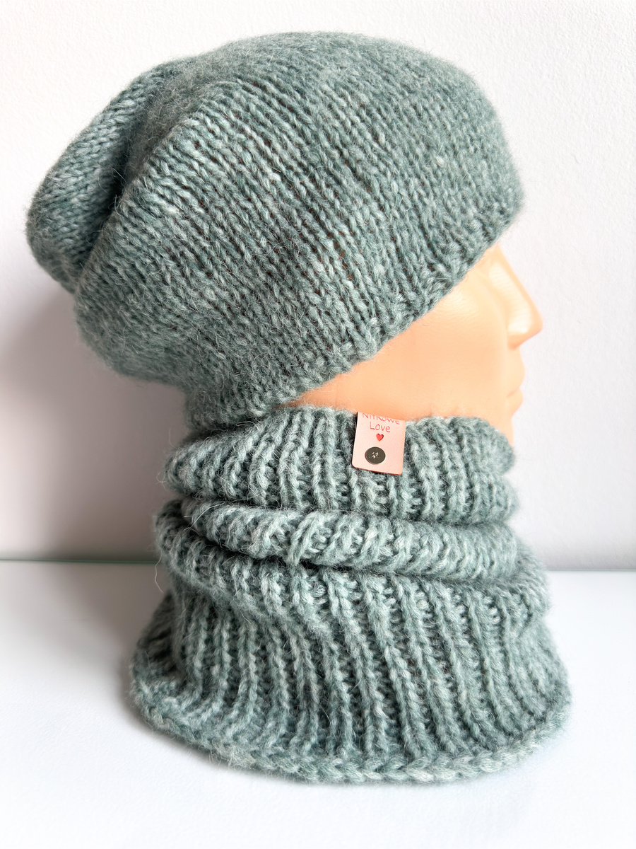 CHMURKA Alpaca Beanie 30 Zielona Szałwia