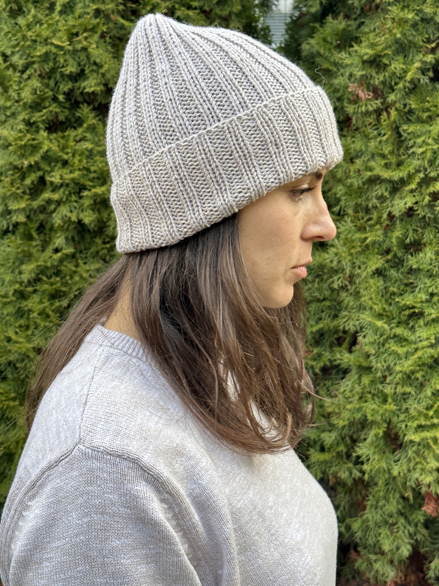 HELLI – czapka beanie wywijana 100% baby merino 23 Jasny Beż