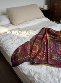 Wool Blanket Granny Square 140x180 cm – Autumn Mosaic 8108