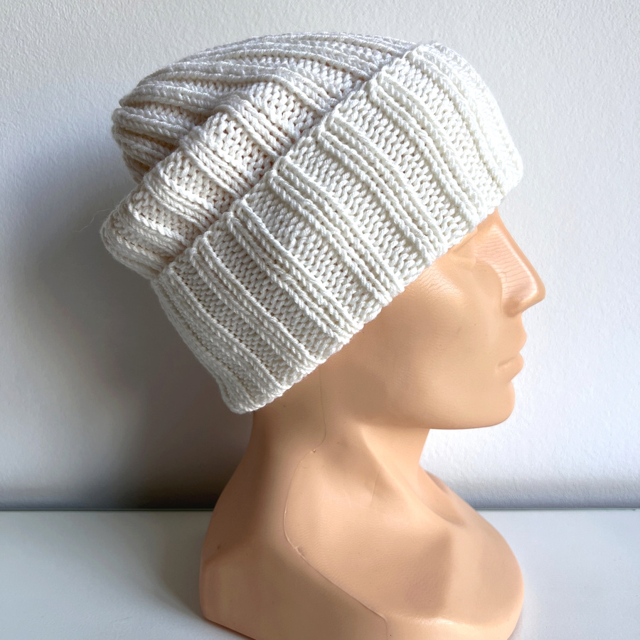 HELLI Turn-Up Beanie 100% Baby Merino Wool 01 White