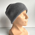 VARELLA Beanie-Mütze mit Umschlag 100% Baby-Merinowolle 19 Grau
