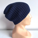 NANA – czapka beanie z wełny baby merino 13 granatowy, ręcznie robiona