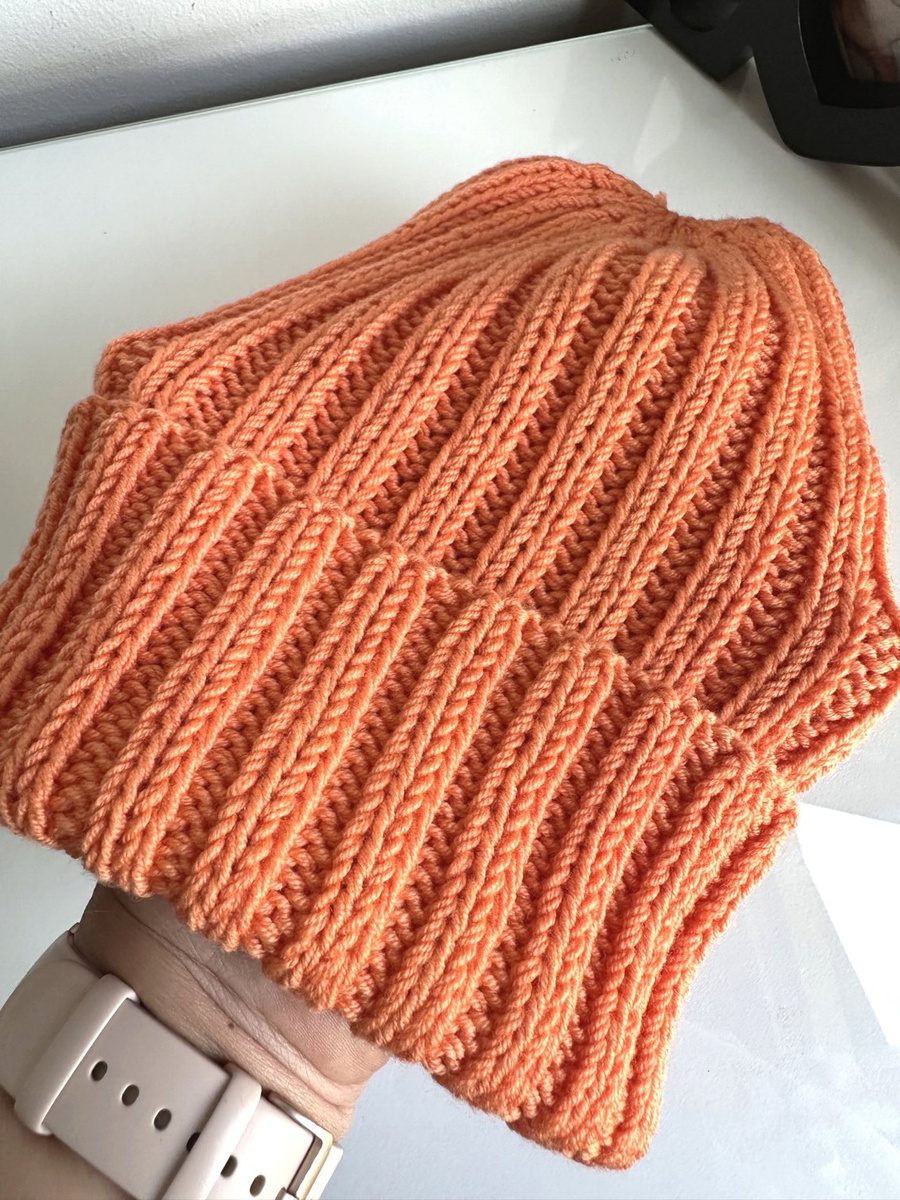 HELLI – czapka merino wywijana 100% Baby Merino 36 Pomarańczowy