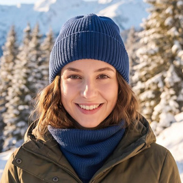 VARELLA – czapka z wełny merino baby merino 30 niebieska zimowa