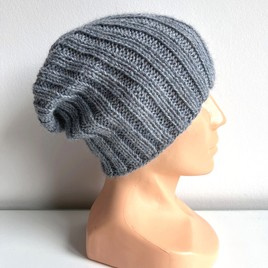 LAURIN – czapka z alpaki 100% 9021 mgła