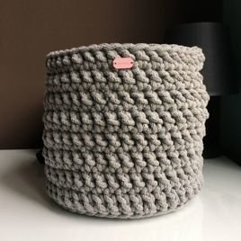 Kosz ze sznurka bawełnianego szary 125 20x20 cm